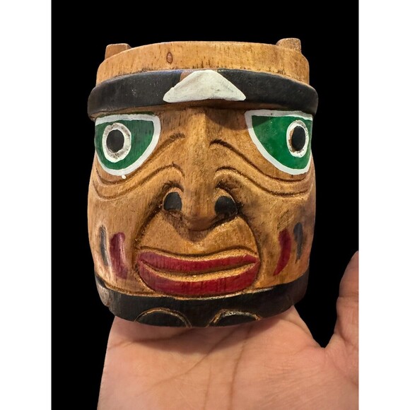 Vintage Handmade and Hand Painted Tribal Mask Native Art wall decor - Picture 10 of 10